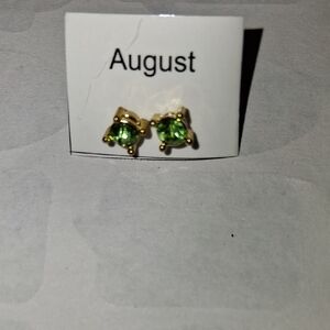 Gold and Green Turtle Earrings